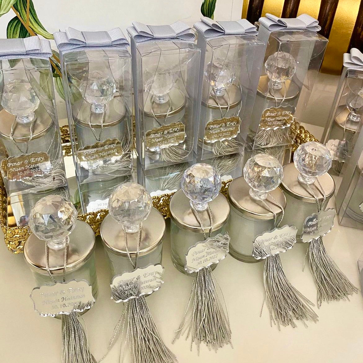 Bougie "Crystal" Pompon